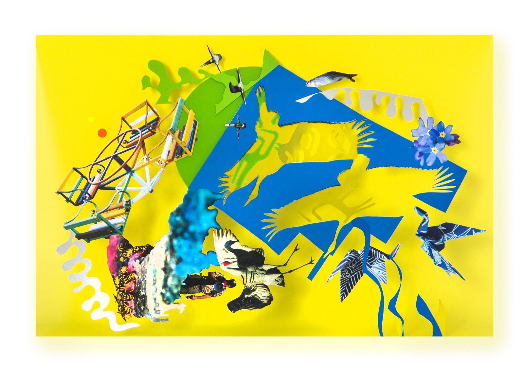 Wiebke Kirchner / „twisting“ / aus der Reihe „aspects of impacts“ / 2019 / Acrylglas und Klebefolie / 40 x 60 cm