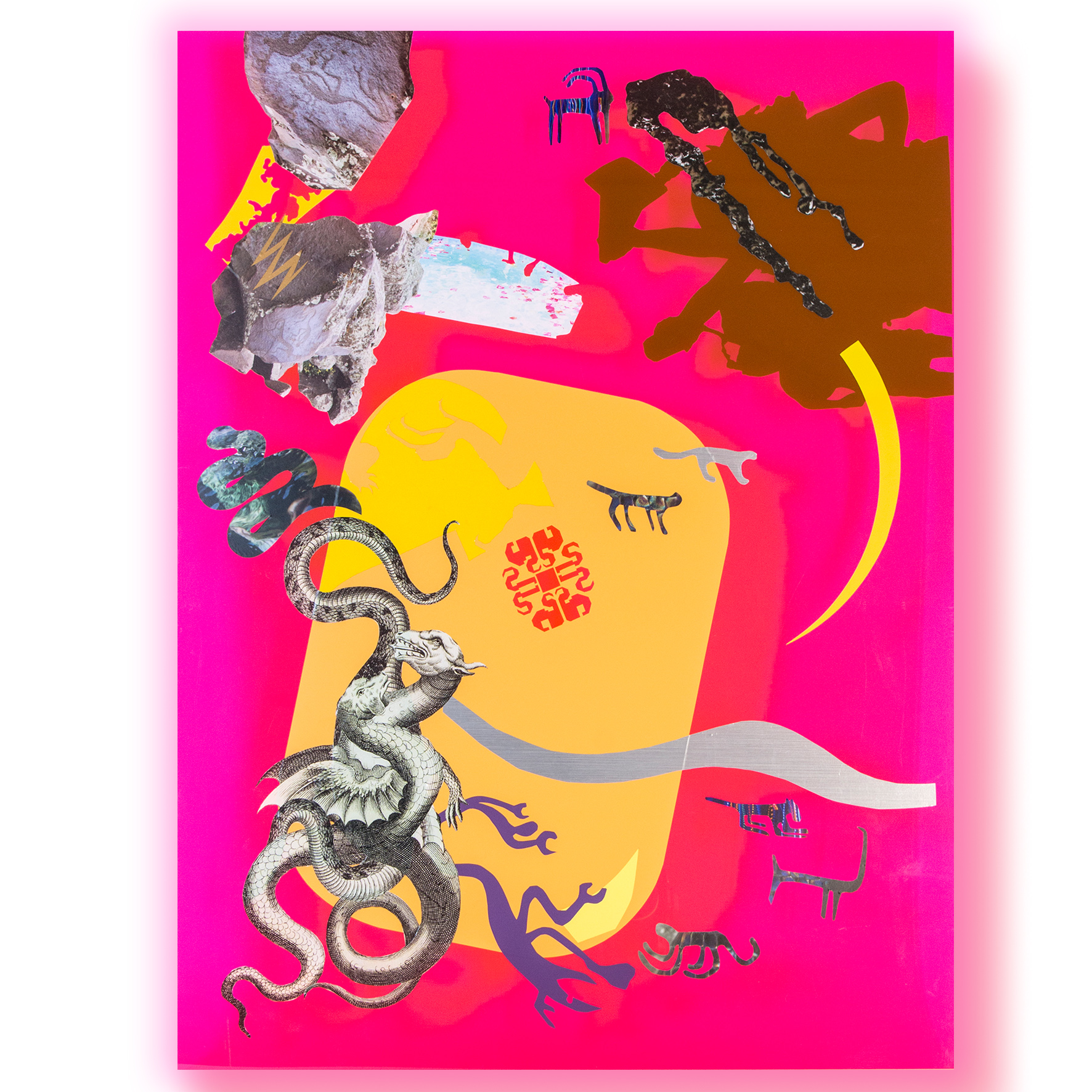 Wiebke Kirchner / „petroglyphs“ / aus der Werkreihreihe „aspects of impacts“ / 2019 / Acrylglas und Klebefolie / 80 x 60 cm