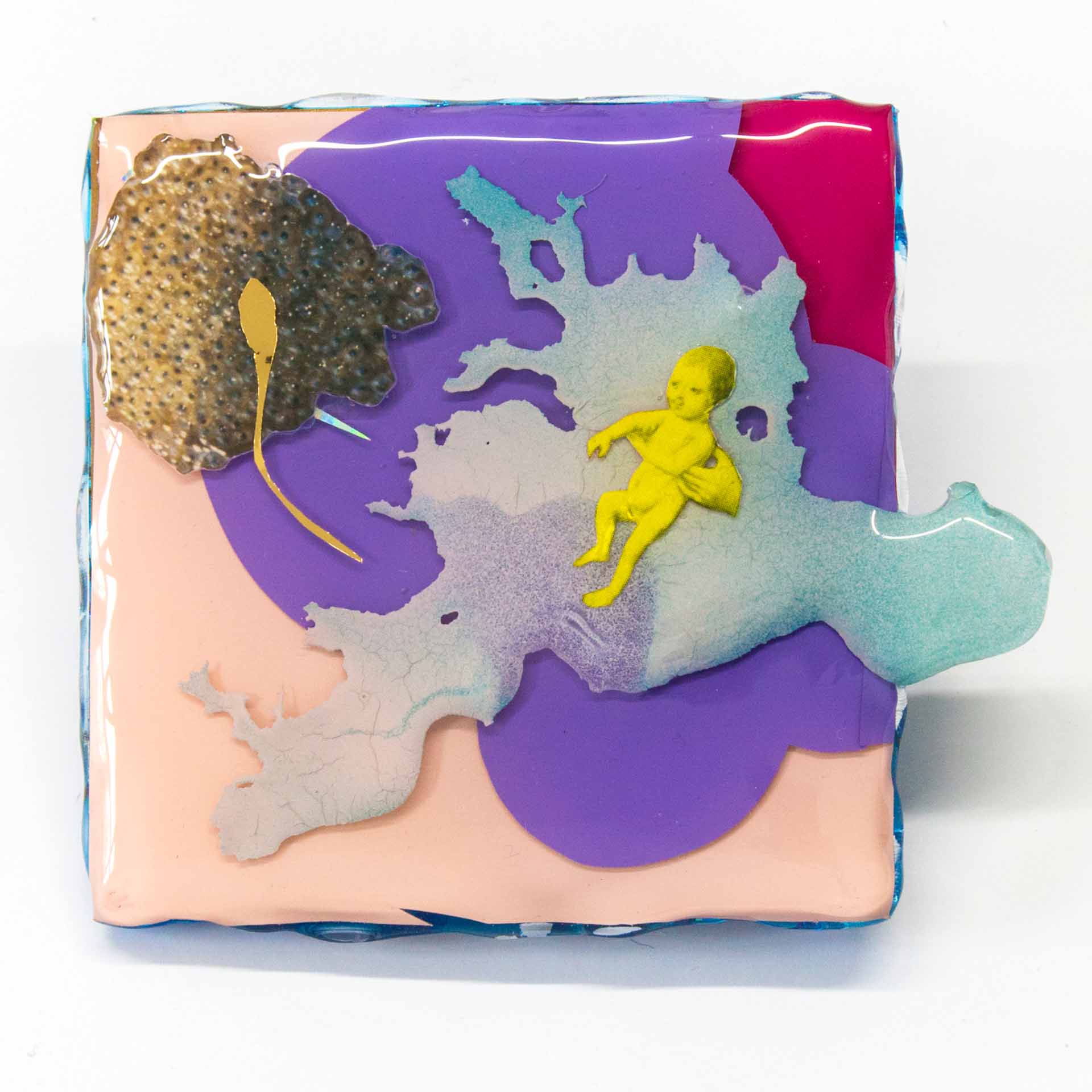Wiebke Kirchner, miraculous, Collageobjekt, 7,5 × 9,5 × 0,5 cm, 2023