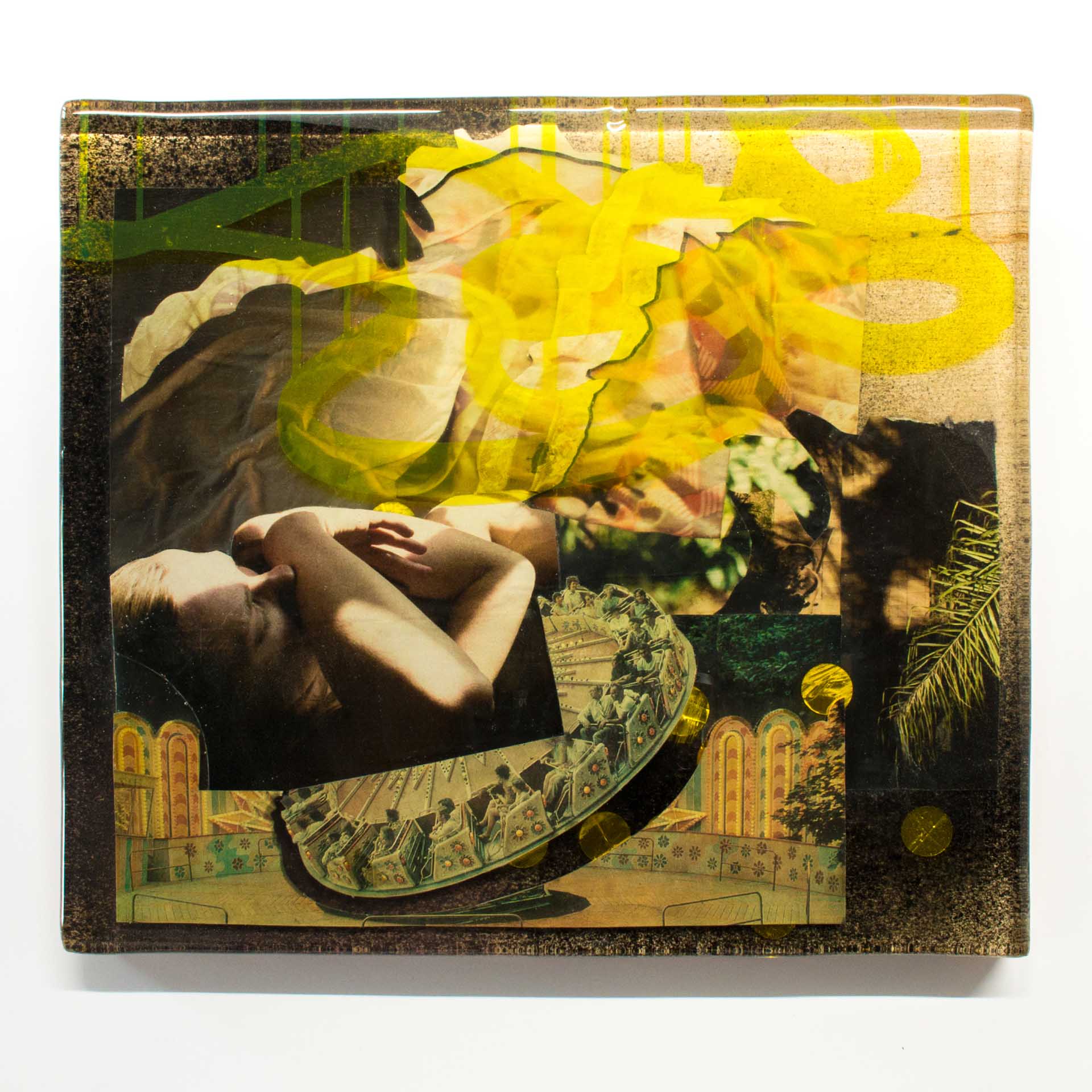 Wiebke Kirchner, tracing swirls, Collageobjekt, 25 x 28 x 2,5 cm, 2023