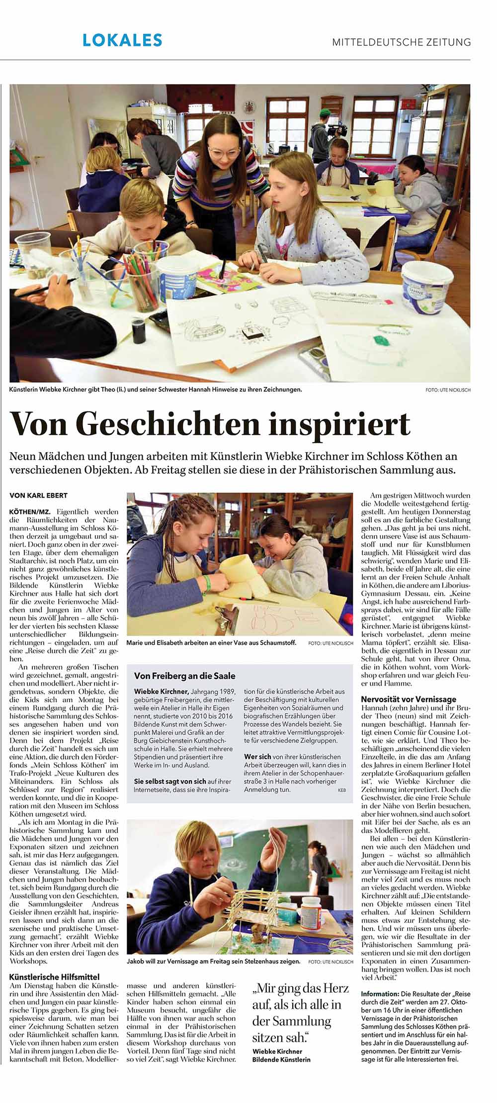 Wiebke Kirchner_Reise durch die Zeit_Mitteldeutsche Zeitung, 26.10.2023