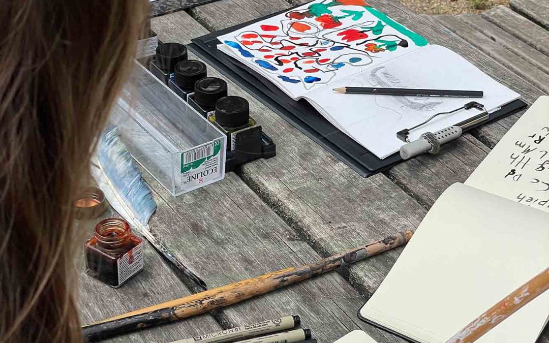 Wiebke Kirchner, Skizzenbuch als stetiger Begleiter, Sommerferienkurs an der Jugendkunstschule der Cranach-Stiftung 202